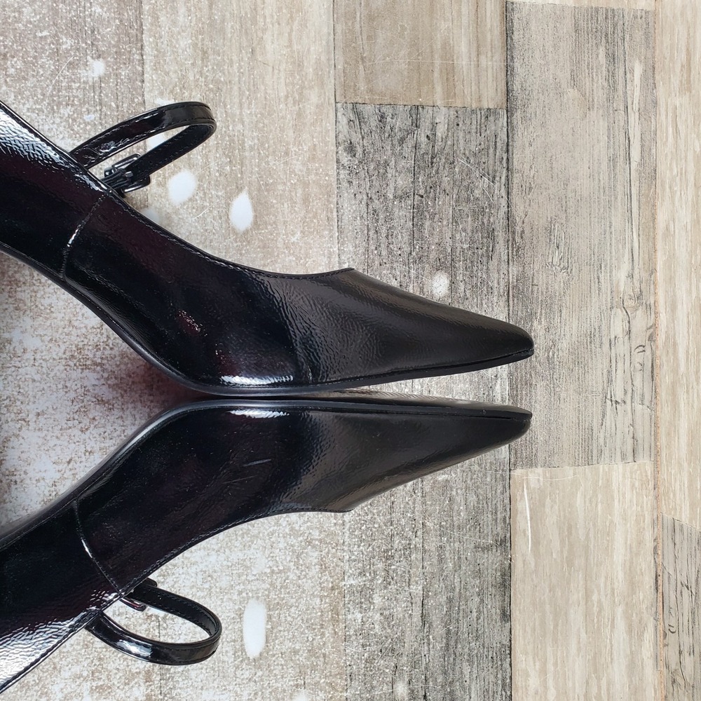 Steve Madden Arlee Womens Pumps Sz 9.5 M Black Leather Pointed Toe Block Heel - Picture 7 of 12